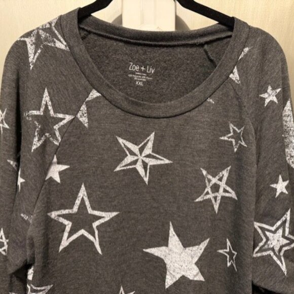 Grey & White Star Raglan Sweatshirt - NWOT - Picture 7 of 16